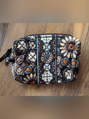 Vera Bradley Canyon Small Cosmetic Bag Brown and Orange Floral Cosmetic Bag NW0T
